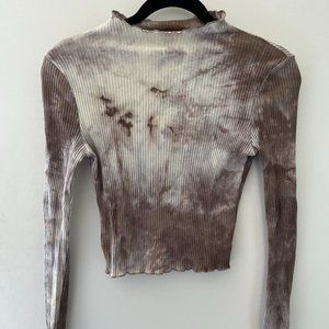 Cropped Tie-Dye Mock Neck